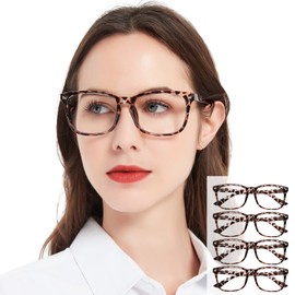 WEMOOTANTS 4 PACKS Blue Light Blocking Reading Glasses 2.00 Women Computer Readers 1.0 1.25 1.5 1.75 2.0 2.25 2.5 2.75 3.0 3.5 4.0 5.0 6.0 (Leopard)