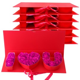 MLOLM MLOLM 6 Pcs I Love You Flower Box Valentines I Love U Fillable Gift Box Empty I Heart U Cardboard Box For Valentines Mother's Day Wedding Bridal Shower Anniversary Birthday Chocolate Rose Packaging