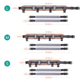 OUWERALL Gait Belt with 7-Pivot Handle - Lift Assist Technology Reduces Caregiver Strain 40%, Strap Quick Release Buckle，Detachable Thigh Belt (Orange, L)