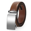 JASGOOD Men Leather Ratchet Sliding Suit Belt with Automatic Buckle