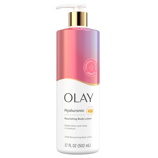 Olay Body Lotion for Women, Nourishing with Hyaluronic Acid Serum,
