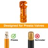 Bicycle Presta Valve Caps Orange with Integrated Spoke Removal Function