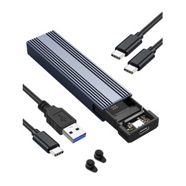 VCOM M.2 NVMe SSD External Case, 10 Gbps, High Speed Data Transfer, Type-C Enclosure, No Tools Required, Aluminum, Heat Dissipation, PS5 / iPhone 15 / Mac Compatible, Data Migration, Clone, M-Key/B+M, Key 2230/2242/2260/2280, Supports up to 8 TB (*Not SATA Compatible)