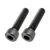 POSH M8X35 900835-K2 Motorcycle Cap Bolts, Stainless Steel, Black, 2