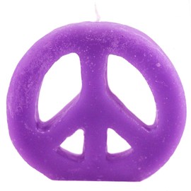 Candlestock Handmade Colorful Peace Sign Candle - Red - Yellow - Green - Blue - Lavender - Pink (Lavender)
