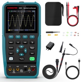 HANMATEK 3 in 1 Handheld Oscilloscope Multimeter,Waveform Generator HO51 with 3.5" TFT Oscilloscop, Auto-Calibration Function, Memory Function, Multi Tester