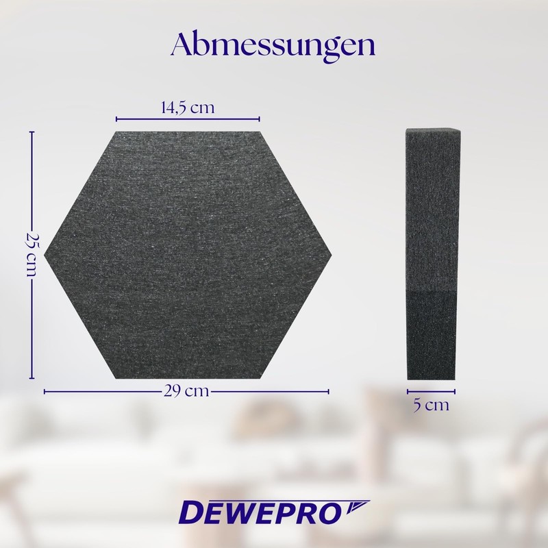DEWEPRO Noiseflex Conso Acoustic Plate - 1 Piece Hexagon Sound