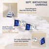 Suplight September Birthstone Earrings 925 Sterling Silver Blue Sapphire Stud