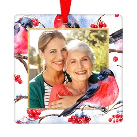 PETCEE Red Cardinal Christmas Ornaments Cardinal Picture Frame Ornaments for Christmas Tree Decorations Memorial Christmas Ornaments in Memory of Loved One Mother Father Ornament