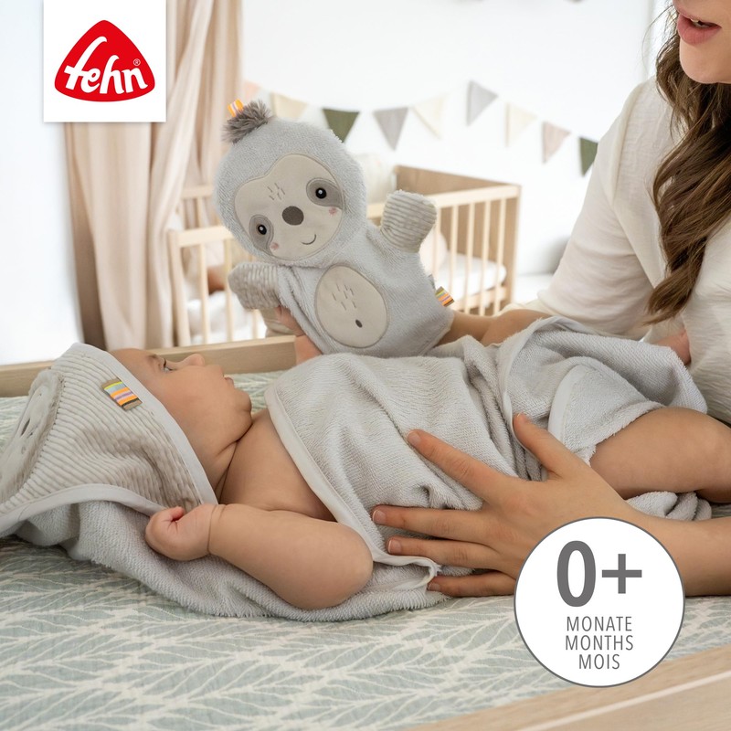 Fehn Sloth Wash Mitt - Face Cloth with Animal Motif