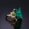JewelryPalace Emerald Cut 6ct Simulated Emerald Solitaire Cocktail Rings for