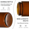 KEYWING 2 oz Amber Glass Jars with Black Lids, 24