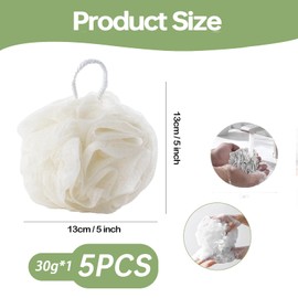 5 Stück Duschschwamm Körper Badeschwamm Peeling Schwamm Dusch Fluff Waschschwamm Körper Shower Sponge Luffa Schwamm Loofah Langlebig für Blasen Body Scrubber Duschknäul Schäum Reinigung (5 Farben 30g)