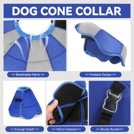 BXPAW BXPAW Soft Dog Cone Collar - Adjustable Protective Recovery Cone for Dogs After Surgery,Breathable E-Collar for Medium Dogs to Stop Licking,Comfy Pet Cone for Wound Care,Spay,NeuterXL