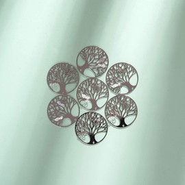 longsheng 10pcs Silver Tree of Life Hanging Suncatcher DIY Metal Parts Hand-Crafts Pendant Ornament Drop