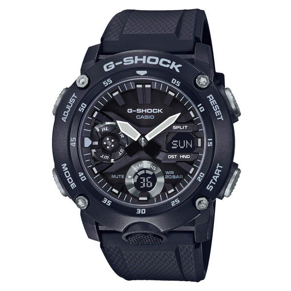Casio GA-2000 Series G-Shock Carbon Core Guard Structure Wristwatch, Black,