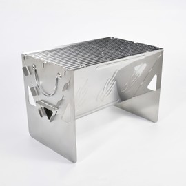 KASEDA Portable and Foldable Charcoal grills for outdoor ， Fire Pit for Camping ，lightweight and easy-to-assemble small grill, stainless steel with high temperature resistance and easy to clean.
