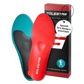 Solestar Neutral Hike Insoles for Hiking, Size 43/44, Unisex Shoe Insoles as Footrest for Trekking and Running, Ergonomic and Highly Comfortable