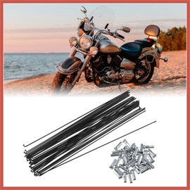 ACROPIX 40 Pcs Bicycle Steel Spokes 14G Bike Spoke 268mm Length with Nipples for Most Bicycle Car Parts