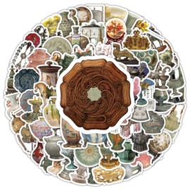 Vintage Artifacts Stickers, 100PCS Small Size Vinyl Waterproof Aesthetic Retro Art Object Stickers for Teens Adults, Classic Antique Collectibles Vision