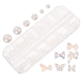 Baluue 12grid Nail Art Charms Decoration Assortment and Rhinestones for Crafting Storage Box for Easy Organization and Elegant Nail Designs