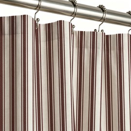 WOUVMA Brown Striped Shower Curtain Neutral