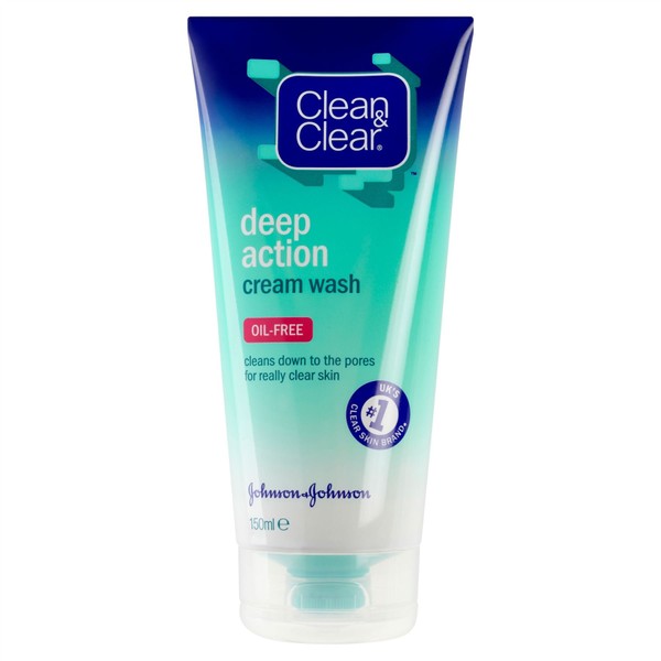 Clean & Clear Oil Free Deep Action Cream Wash (150ml) - Pack of 6