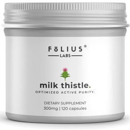 FOLIUS LABS Clean Label Milk Thistle Extract with 80% Silymarin – Supports Liver Health and Immune System – Liver Detox Supplement – 120 Veg Capsules