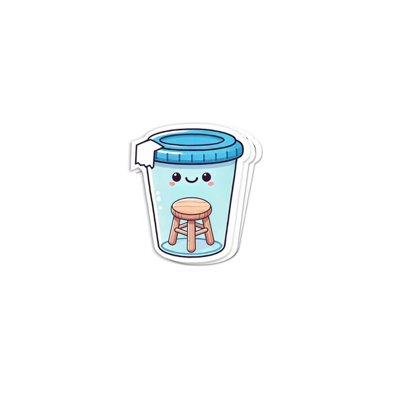 (3pcs) Small Stool Sample Funny Vinyl Waterproof Sticker for Lab