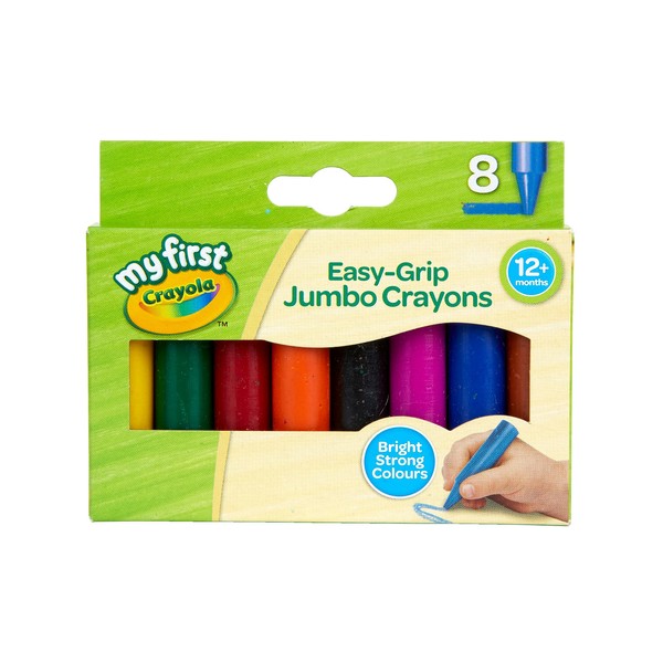 CRAYOLA MyFirst Jumbo Crayons - Assorted Colours Easy-Grip Colouring Crayons Perfect for Toddlers Hands Ideal for Kids Aged 12 Plus Months, Multicolor, (Pack of 8)