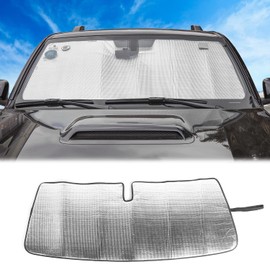 JWWY for 4Runner Windshield Sunshade Window Sun Shade Sun Visor Shade Panel Fit for2017-2024+Toyota 4runner Accessories Foldable Sun Shield Upgrade Reflective Polyester Cover Block Heat UV Rays Silver
