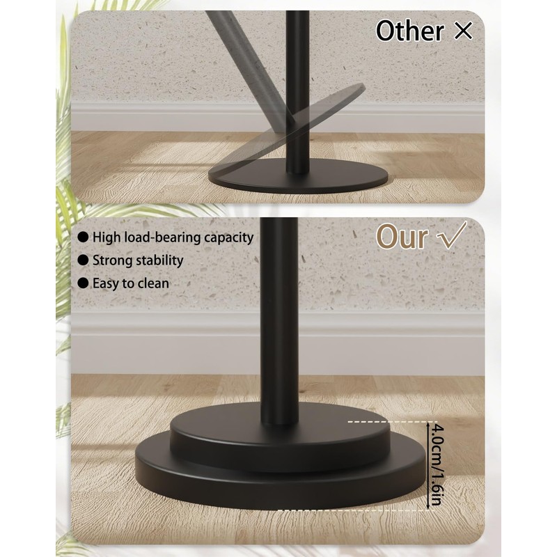 GUOHNHE Height Adjustable Drink Table, Vintage Round Indoor Metal Plant
