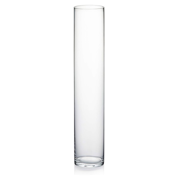 WGV Tall Cylinder Glass Vase, 3" W x 16" H, [Multiple Sizes Choices] Clear Bud Candle Holder Planter Terrarium for Wedding Party Flower Vase Centerpieces Home Accent Decor, 1 Piece