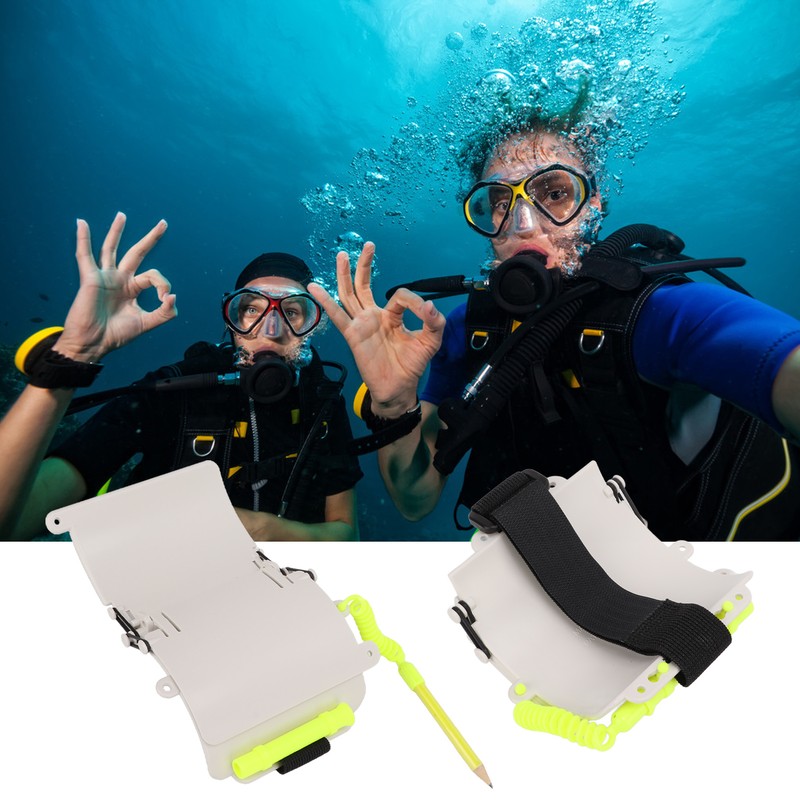 3 Panels Wrist Writing Dive Slate with Pencil Scuba Diving
