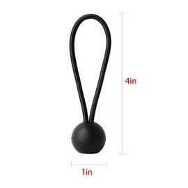 16 Pack Bungee Balls Cords, Black Ball Bungee Heavy Duty Heavyweight 4 inches Tarp Bungee Cords, Weather Resistant Tie Down Strap Diameter 4mm for Canopy, Tarp, Camping, Straps, Tent, Poles and Wires