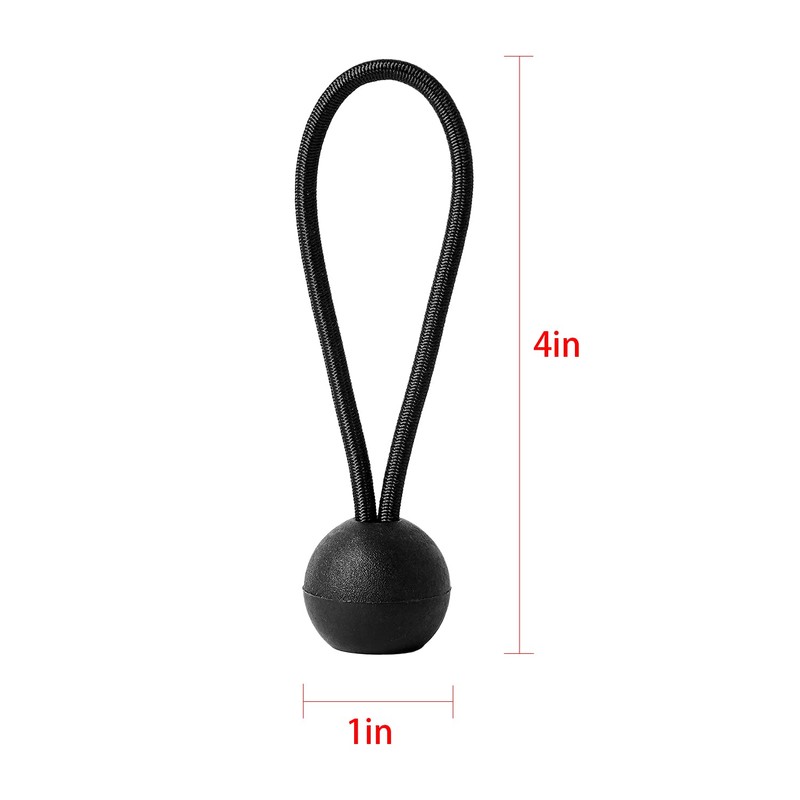 16 Pack Bungee Balls Cords, Black Ball Bungee Heavy Duty