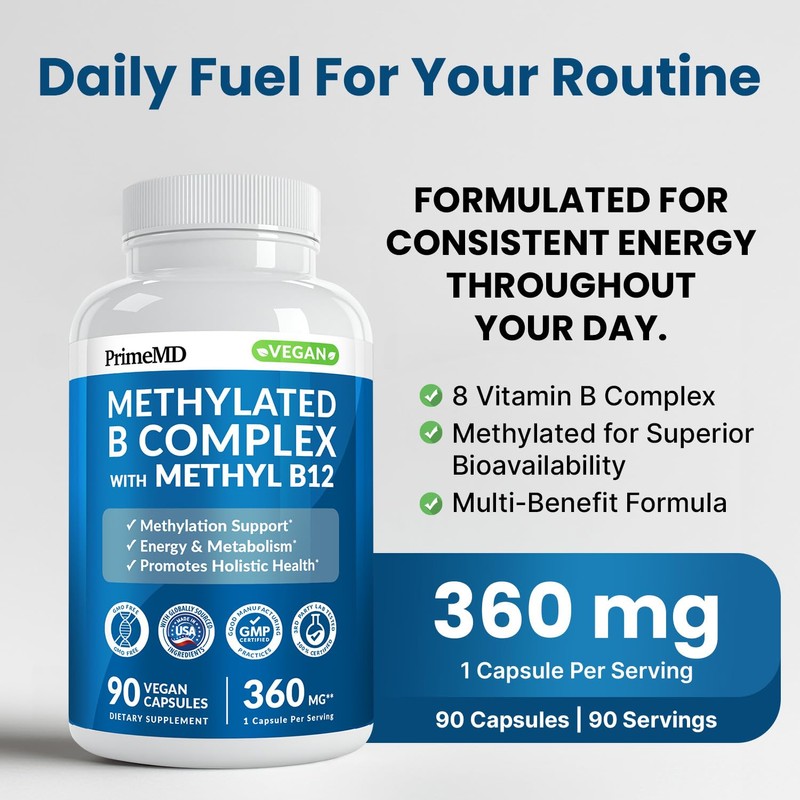 Methylated B Complex with Methylfolate and B12 Methylcobalamin 1000 mcg