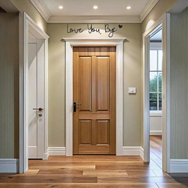 Love You Bye Above Door Sign, Love You Bye Sign, Wooden Letters - Love You Bye Wood Sign, Modern Black Letter Sign Wall Art for Hallway Stairs, Valentine's Wedding Thanksgiving Gift, Love You Bye