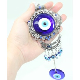 Turkish Blue Evil Eye (Nazar) Carps Fish Amulet Wall Hanging Protection Home Decor Blessing Gift