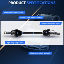FWD CV Axle fit for 2005 2006 2007 2008 2009 2010 Ford Focus CV Axle, 2.0L 2.3L L4 Manual Transmission, CV Axle Shaft Assembly Front Left and Right Set