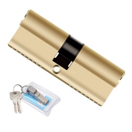 Liekadijiae Door Lock Security Lock, Profile Cylinder Door Lock Security Lock, Double Cylinder Profile Cylinder 45/45, Knob Cylinder with 8 Keys, Suitable for All Types of Doors