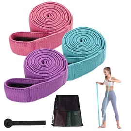 3PCS Bandas de Resistencia - Bandas Elásticas de Ejercicio, Bandas de Resistencia Multiusos para Yoga, Pilates, Fitness, Entrenamiento, Entrenamiento de Fuerza (Verde+Rosa+Morado)