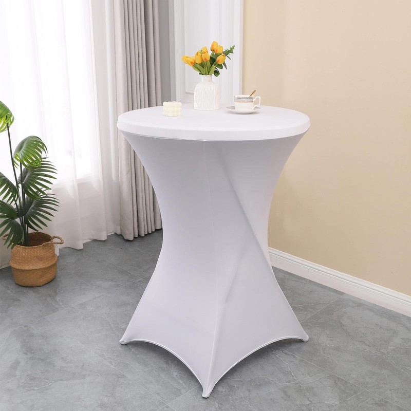 YFaith Bar Table Covers, 76 × 110 cm, White Elastic