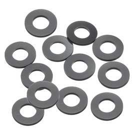 PATIKIL M8 Nylon Flat Washer, 12 Pack 8mm ID 16mm OD 1.5mm Thick Sealing Spacer Gasket Ring for Faucet Pipe Water Hose Fastener Bolt, Black
