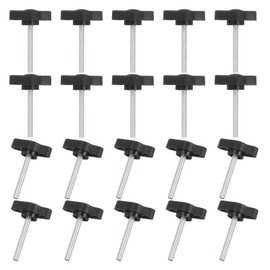 MECCANIXITY Knurled Clamping Knobs Handle Thumb Screws Bolt Knobs M4 x 30 mm Male Thread 27 mm Head for Electronics Automotive Furniture Assembly Wood Working DIY Projects(Black, Pack of 20)