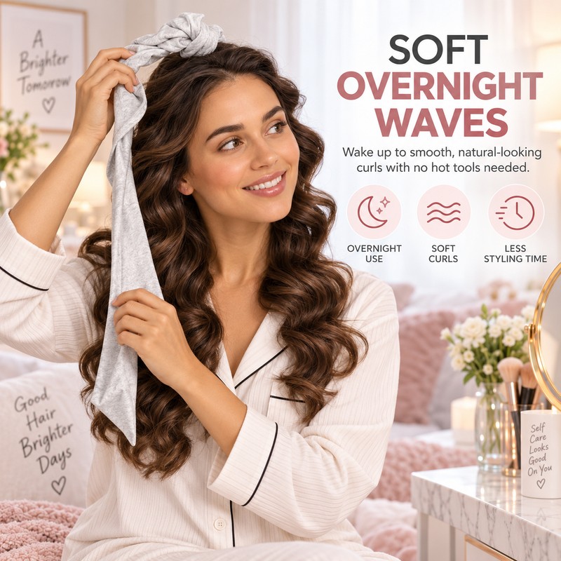 Heatless Curling Headband for Overnight Hair Styling – Soft Polyester