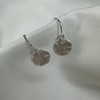 Sterling Silver Hammered Round Disc Drop Earrings