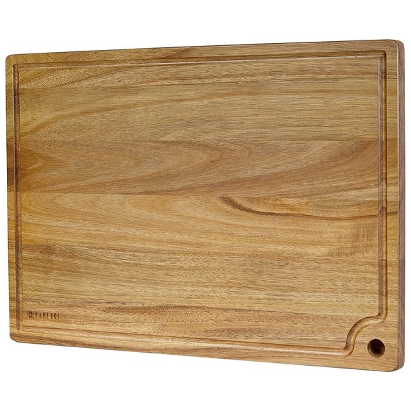 Extra Large Acacia Wood Cutting Board 20 x 14 Inch - Caperci Better Kitchen Chopping Board with Juice Groove & Handle Hole for Meat (Butcher Block) Vegetables and Cheese