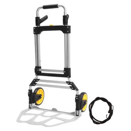 Folding Hand Truck 309LBS Capacity Dolly Cart Hand Cart Foldable Dolly Folding Dolly, Folding Hand Truck Dolly Cart with Telescoping Handle, Aluminum Foldable Cart with Wheels (309LBS-Foldable)