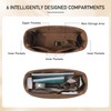 Satin Purse Organizer Insert for Hermes Birkin 30 Bag, Brown